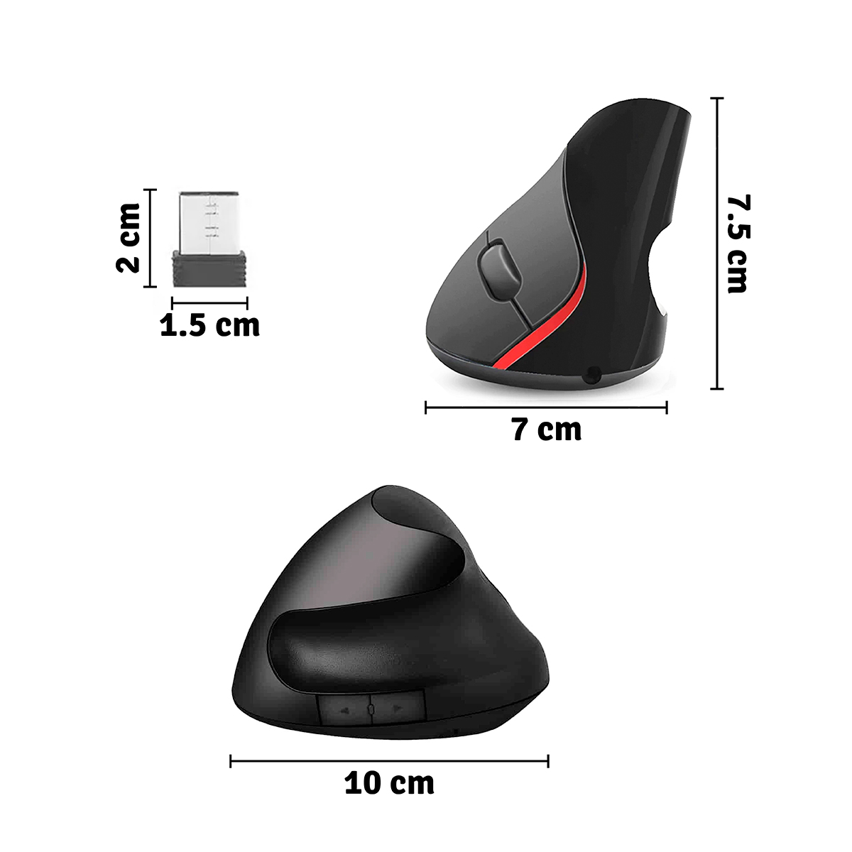 Mouse Ergonómico Vertical Inalámbrico Recargable 5 botones M89